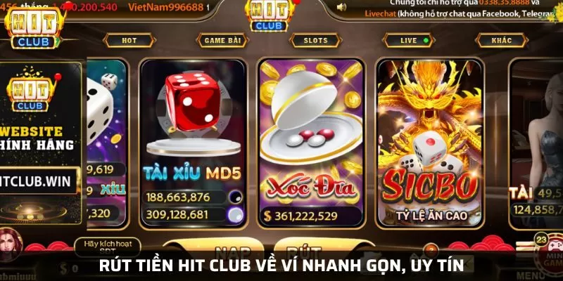 Rút tiền Hit Club - Hướng dẫn rút tiền về ví nhanh gọn, uy tín